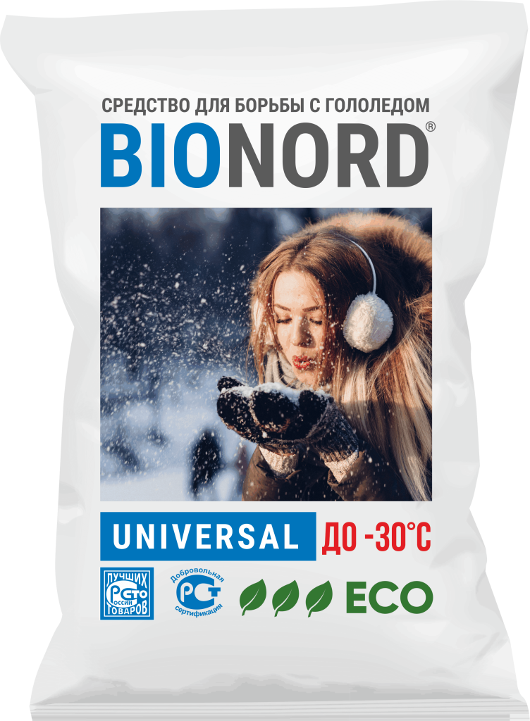 Противогололедный реагент BIONORD UNIVERSAL (23 кг)